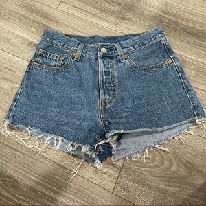 Medium blue denim high waisted short LEVIS
